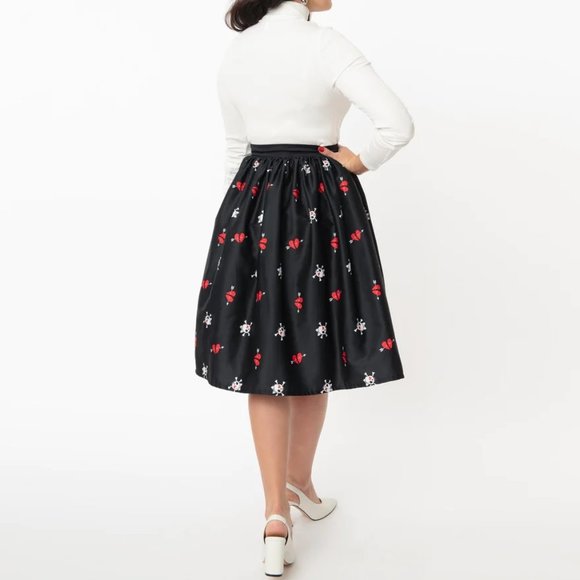 Unique Vintage Gellar Skirt - Swing Skulls Pinup Rockabilly Halloween Kawaii - Picture 9 of 9
